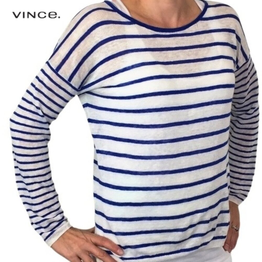 Vince Boat Neck Dropped Shoulder LInen Sweater, Sz. XS, EUC